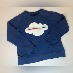 Yporque Cloud Rainbow Zip Pocket Sweater in Blue